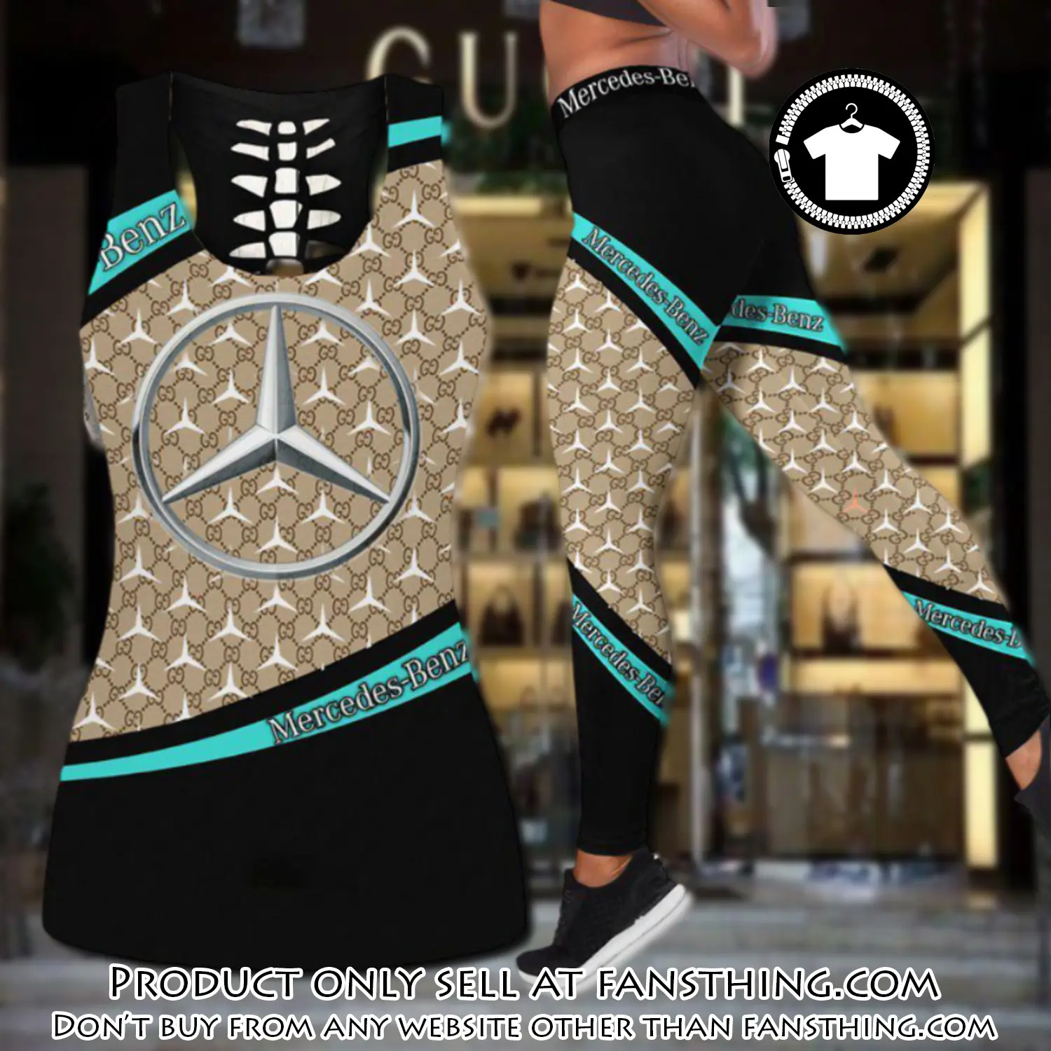 Gucci mercedes tank top leggings set luxury brand for women yoga gym fst5907073